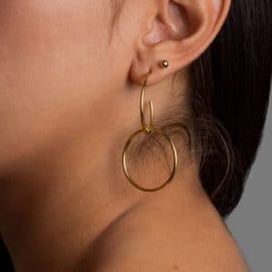 Candongas de Oro Double Circle - image 3