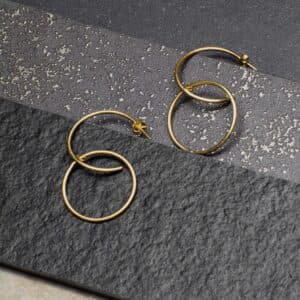 Candongas de Oro Double Circle - image 2