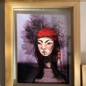 Cuadro decorativo de ilustración pañuelo rojo - image 2