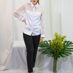 Camisero en velo y satén - image 2