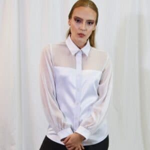 Camisero en velo y satén - image 1