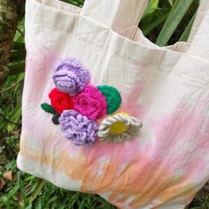 Bolsa Tote Bag Bordada a Mano con Estampado Floral - Complemento de Moda Artesanal Unique - image 2