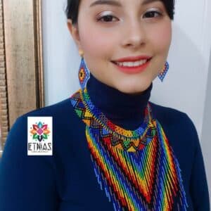 Collar Mostacilla Checa Multicolor: Auténtica Joyería Étnica Colombiana - image 2