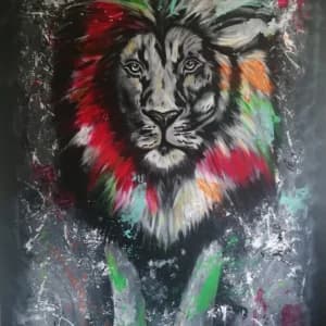 Cuadro Decorativo León Pintura Acrílica - image 1