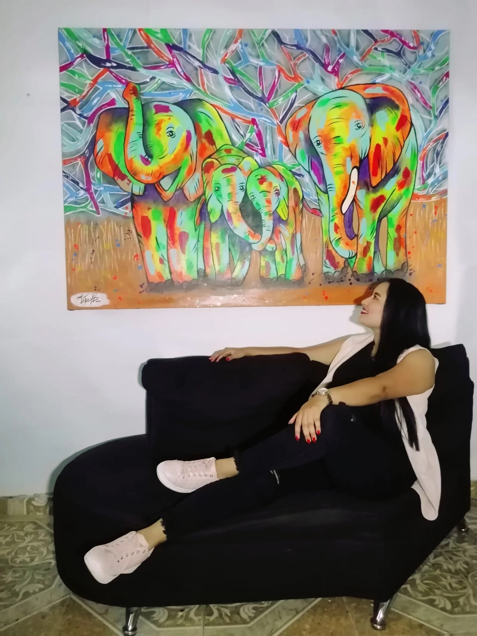 Modern and Stylish Modern Art Decorative Wall Murals: Elephant Family, Modern and Stylish Art